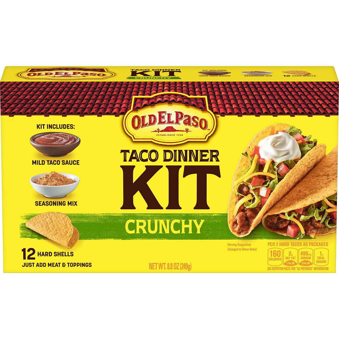 Old El Paso Taco Dinner Kit Crunchy 8 oz Box